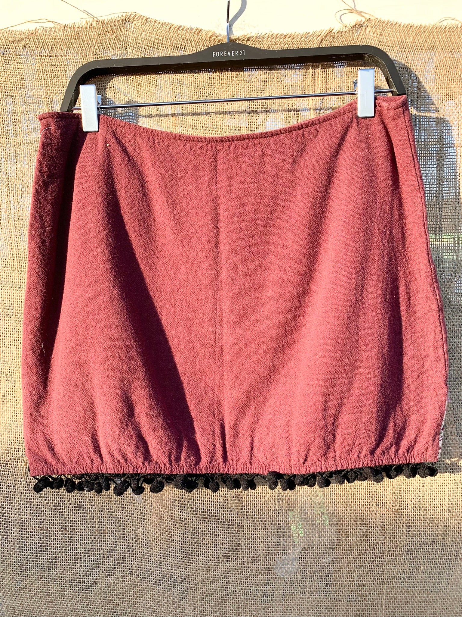 Forever 21 Denim Mini Skirt Red from Forever 21 on 21 Buttons